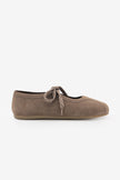 Palivoy Taupe Suede Lace-Up Casual Women's Sneaker Flats