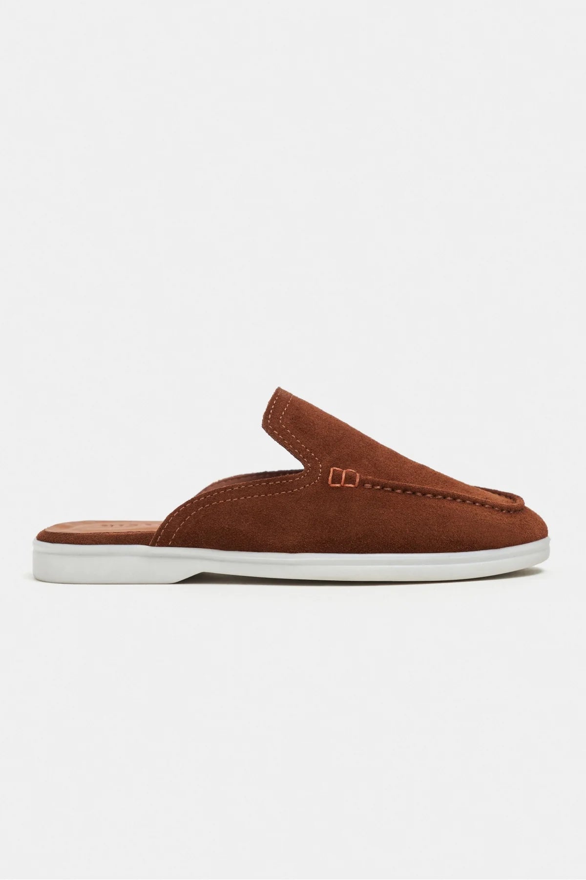 LETTY Tan Suede Leather Flat Women’s Loafer Slippers