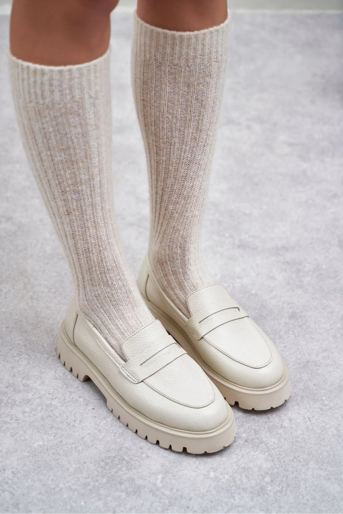 QUEENA BEIGE  THICK SOLE DETAIL WOMEN'S SHOES