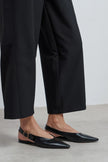 TESSA Black Matte Pointed Toe Buckle Detail Low Heel Women’s Flats