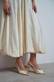 ROXY Butter Yellow Satin Ankle Strap Open Toe Women’s Heels