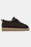 LUSHA Brown Genuine Suede Leather Fur-Lined Lace-Up Shoes – 2 cm