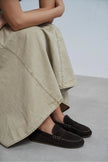 JERY Brown Suede Leather Women’s Loafer Shoes