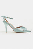 MONICA Turquoise Satin Ankle Strap Detail Women’s Stiletto Heels