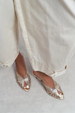 ROSIE Gold Metallic Open-Toe Cage Detail Women's Heeled Slippers