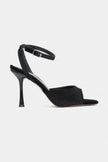 CHARMS Black Velvet Ankle Strap Detail Women’s High Heels