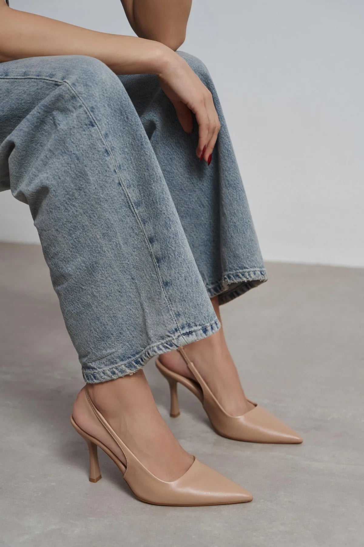 ELARA Nude Matte Slingback V-Vamp Pointed Toe Women’s Heels | FOOTWEAR | Heels | Lebbse ELARA Nude Matte Slingback V-Vamp Pointed Toe Women’s Heels | FOOTWEAR | Heels | Lebbse