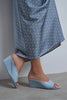 ALLISON Baby Blue Rustic Wedge Heel Women’s Slippers