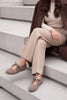 Palivoy Taupe Suede Lace-Up Casual Women's Sneaker Flats