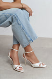 MONICA Pearl Satin Ankle Strap Detail Women’s Stiletto Heels
