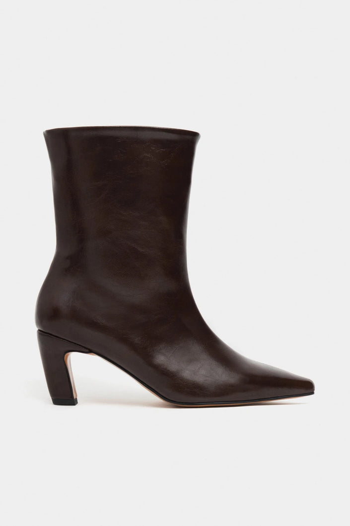 SHOWER BROWN RUSTIC PATTERNED WOMEN'S HIGH-HEEL BOOTS