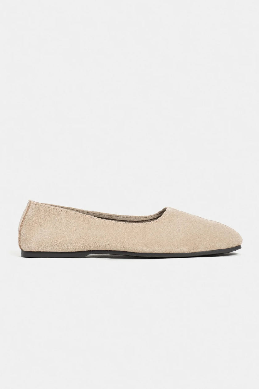ROSEL Beige Genuine Leather Women’s Ballet Flats