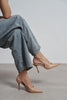 ELARA Nude Matte Slingback V-Vamp Pointed Toe Women’s Heels