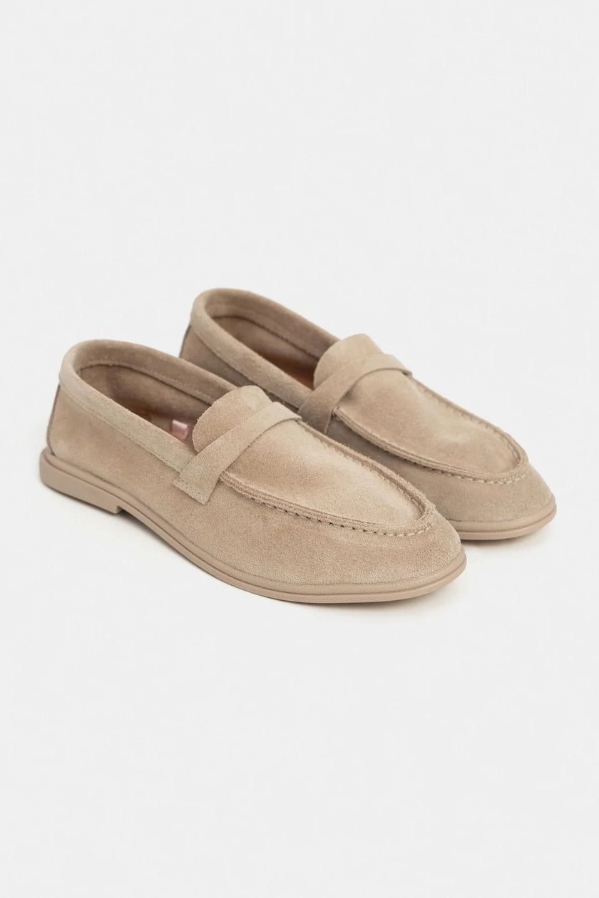 BERY Beige Suede Genuine Leather Women’s Loafer