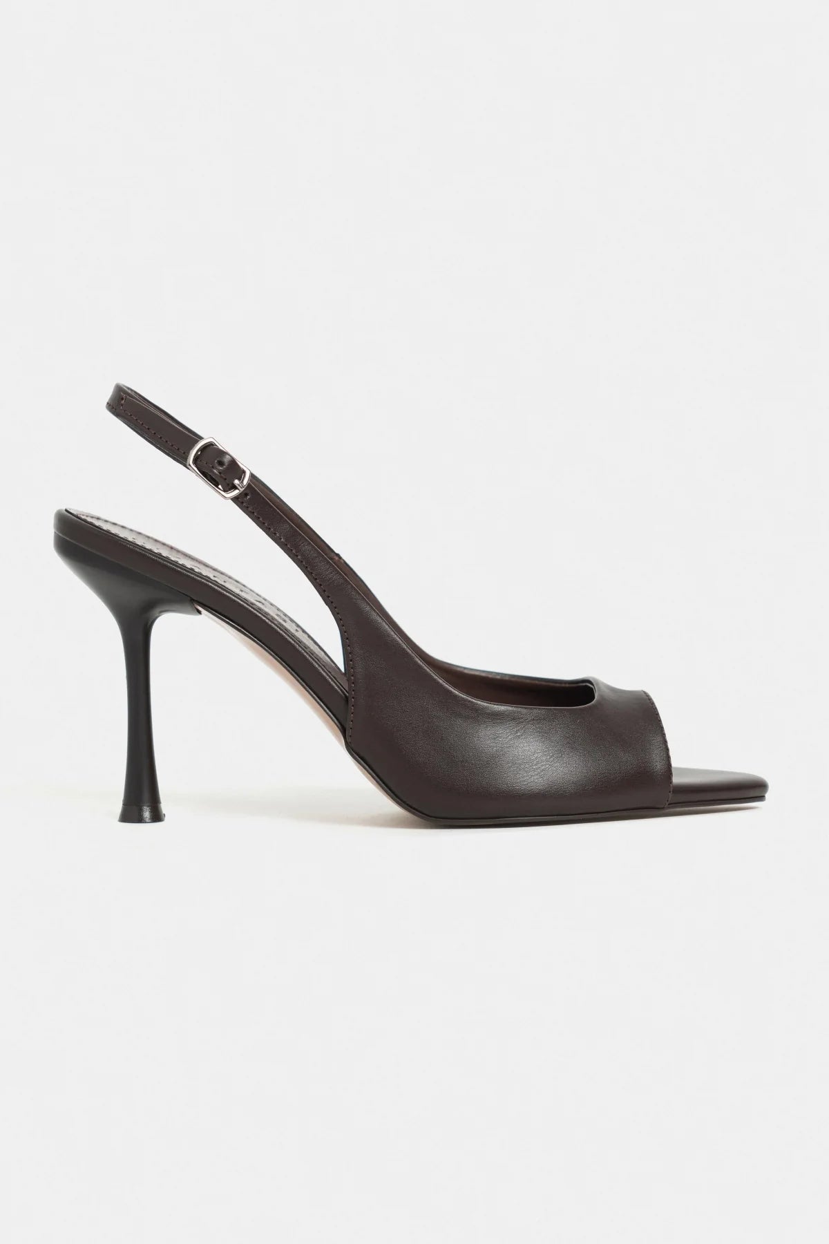 MAIA Coffee Matte Pointed Toe Open Front Women’s Thin Heel Shoes | FOOTWEAR | Heels | Lebbse MAIA Coffee Matte Pointed Toe Open Front Women’s Thin Heel Shoes | FOOTWEAR | Heels | Lebbse