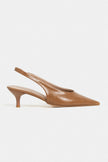 MELVIN Caramel Patterned Matte Women’s Heeled Shoes with Elastic Ankle Detail
