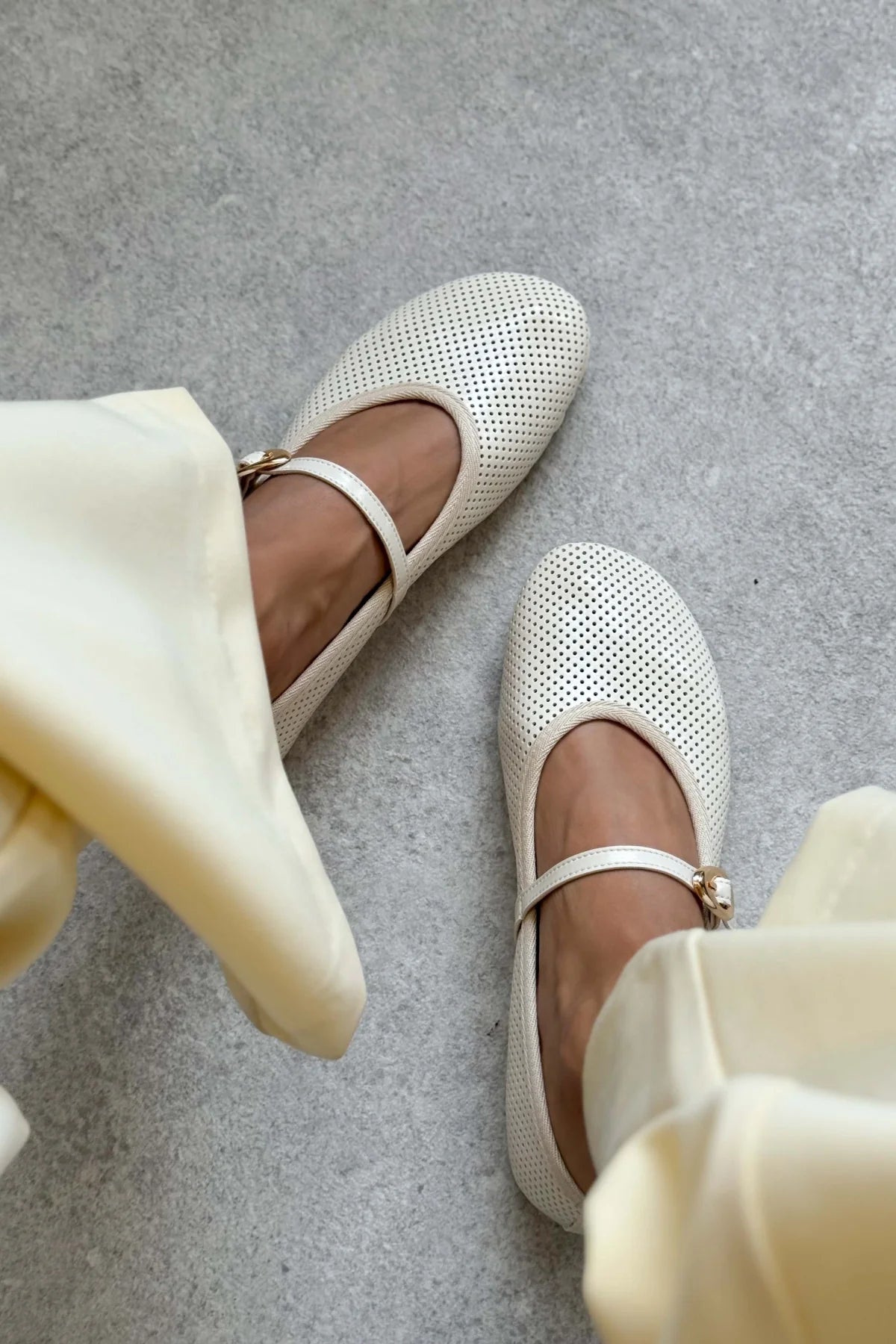 BONBON BEIGE MATTE BELT DETAIL FLAT SOLE WOMEN'S BALLERINA | Flats | FOOTWEAR | Loafers BONBON BEIGE MATTE BELT DETAIL FLAT SOLE WOMEN'S BALLERINA | Flats | FOOTWEAR | Loafers