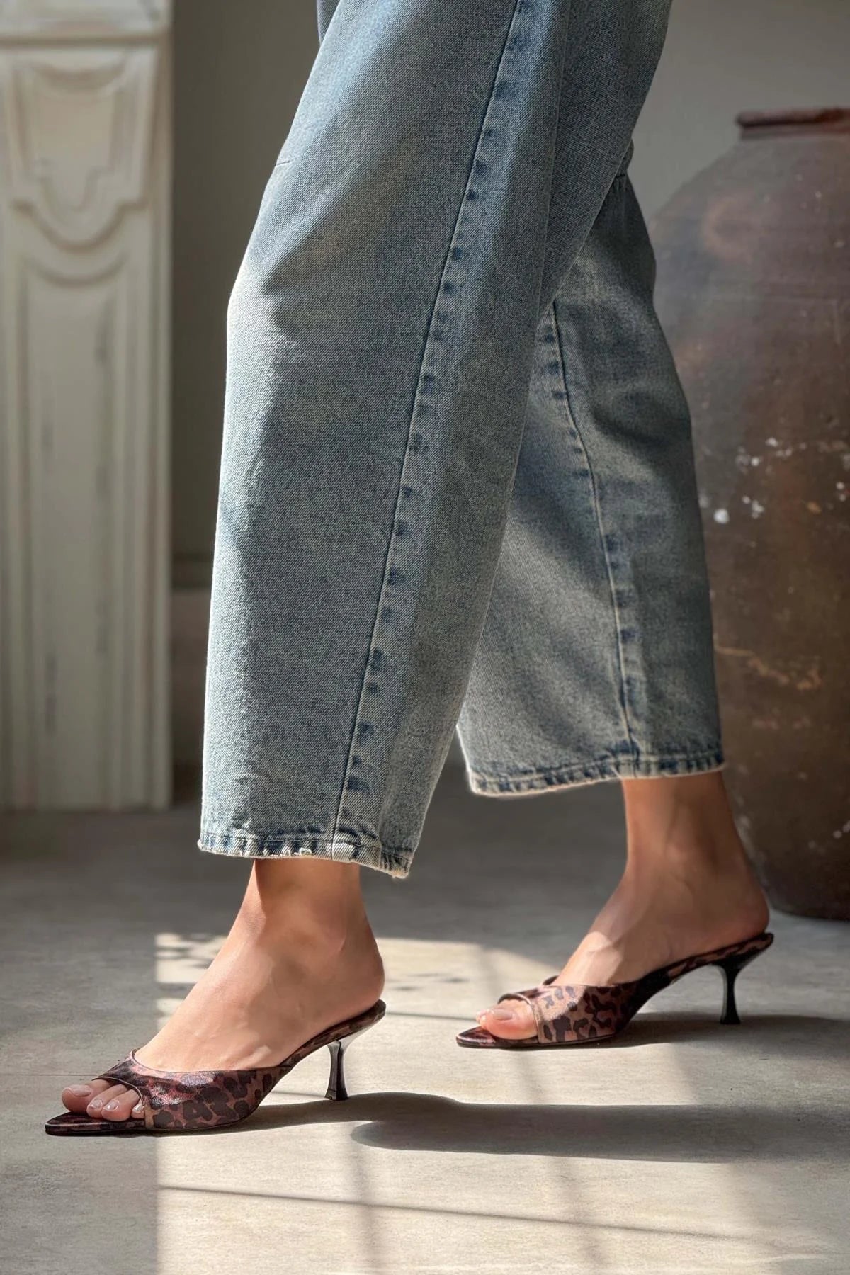 Promise  Leo Satin Pointed Toe Women's Thin Heel Slippers