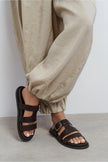 SPIRIT Brown Matte Buckle Detail Flat Women’s Slippers