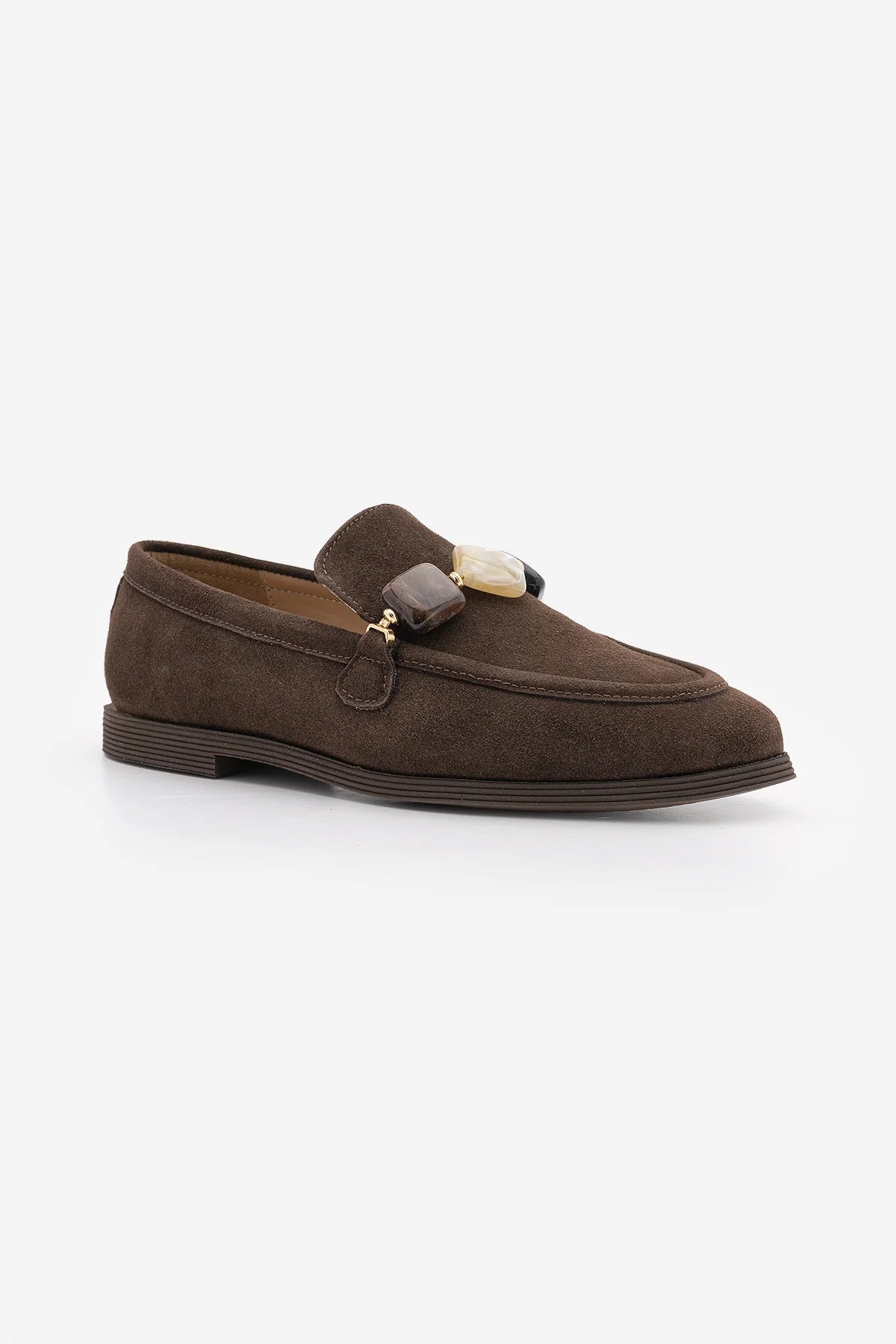 MENIVA Brown Suede Stone Detail Women’s Loafers | FOOTWEAR | Loafers | Lebbse MENIVA Brown Suede Stone Detail Women’s Loafers | FOOTWEAR | Loafers | Lebbse