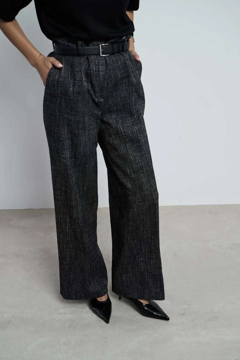 BRICE BLACK RASHEL RUSTIC PATTERNED GENUINE LEATHER FLAT SOLE WOMEN'S BALLERINA