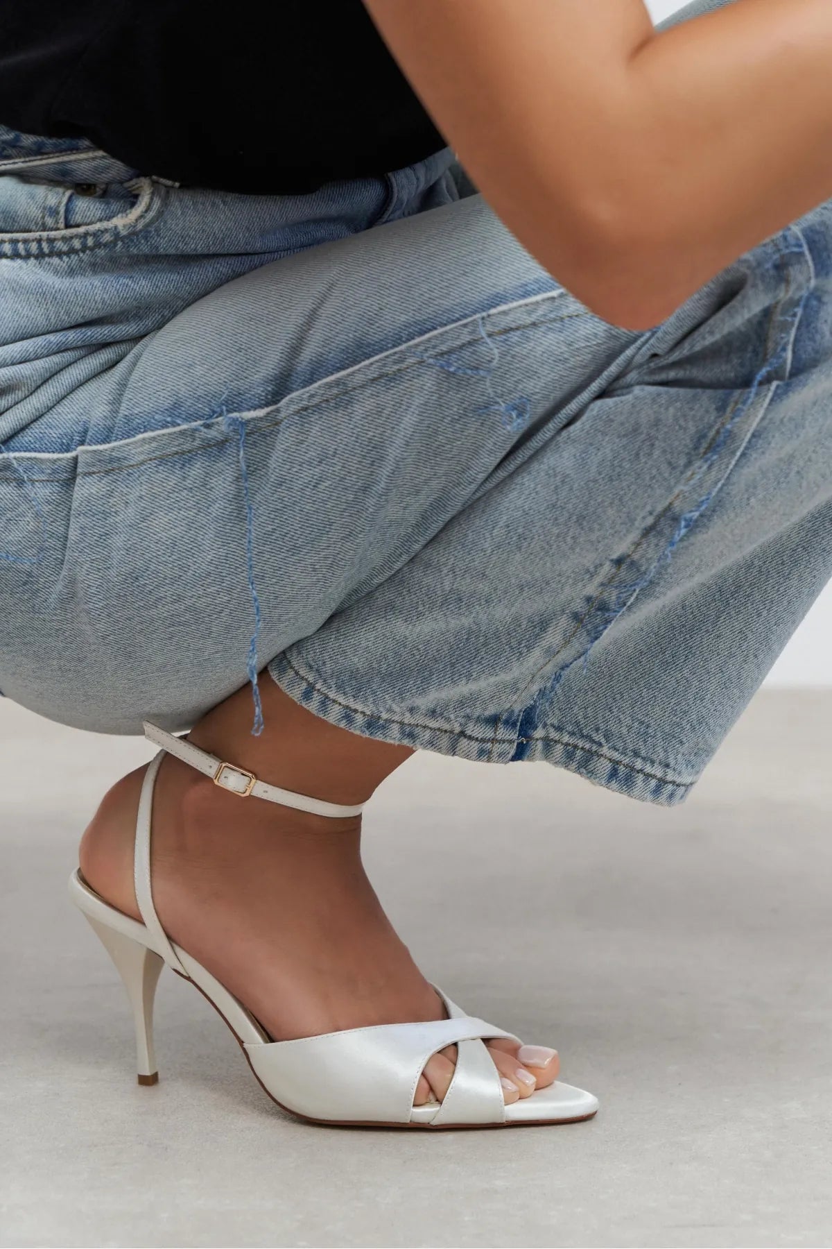 MONICA Pearl Satin Ankle Strap Detail Women’s Stiletto Heels | FOOTWEAR | Heels | Lebbse MONICA Pearl Satin Ankle Strap Detail Women’s Stiletto Heels | FOOTWEAR | Heels | Lebbse