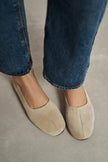 ROSEL Beige Genuine Leather Women’s Ballet Flats