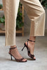 CHARMS Leopard Satin Ankle Strap Detail Women’s High Heels