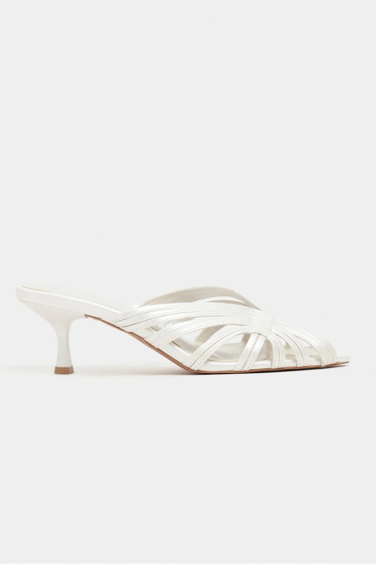 ROSIE Pearl Metallic Open-Toe Cage Detail Women's Heeled Slippers