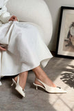 Cartella Beige Patterned Matt Accessory Detailed Women's High Heel Shoes