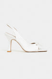 LILITH Pearl Satin Women’s Heel Shoes with Bow Detail