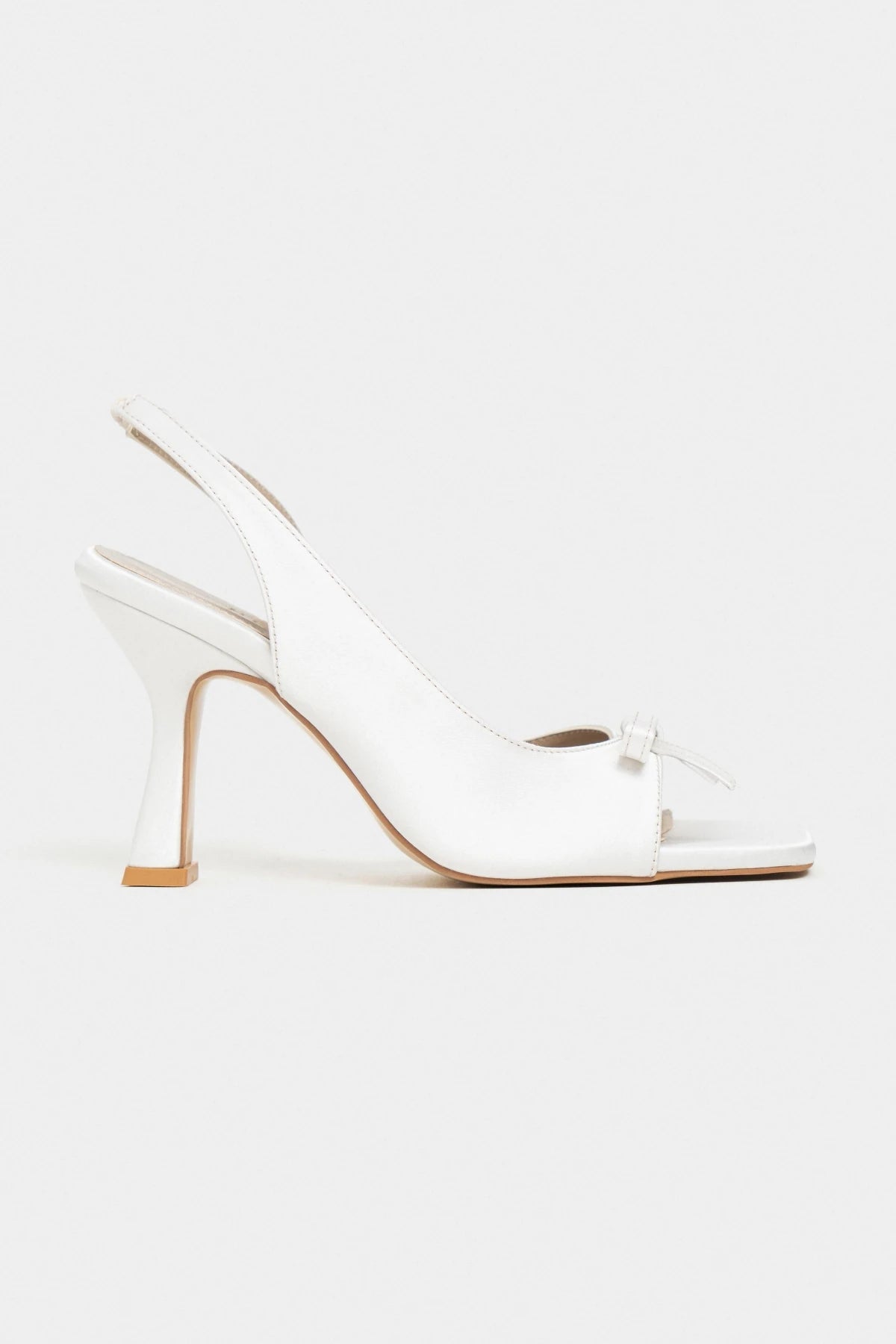 LILITH Pearl Satin Women’s Heel Shoes with Bow Detail
