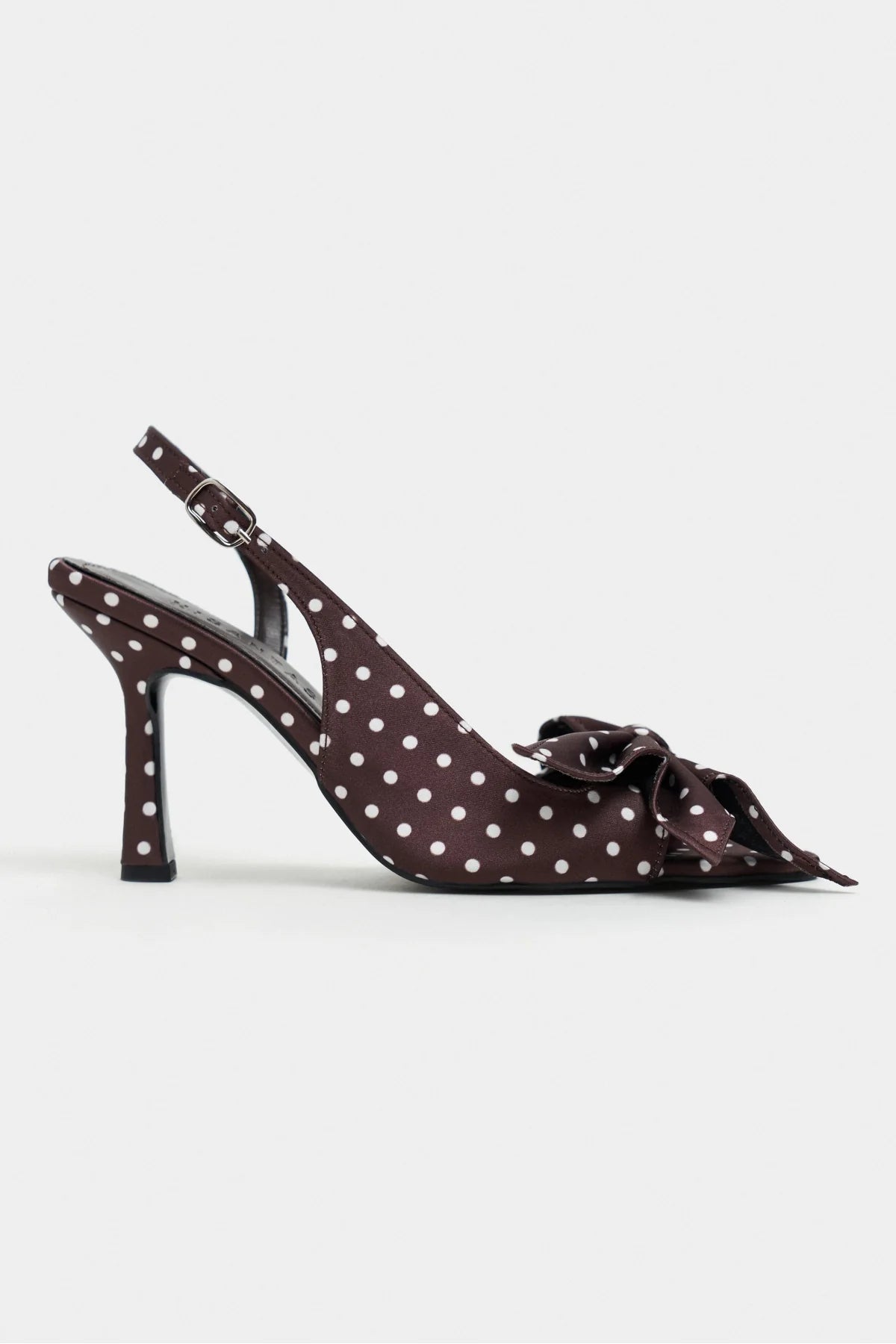 LOREA Brown Polka Dot Satin Bow Detail Women’s Heels | FOOTWEAR | Heels | Lebbse LOREA Brown Polka Dot Satin Bow Detail Women’s Heels | FOOTWEAR | Heels | Lebbse