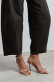 TAKI NUDE PATENT ANKLE STRAP DETAIL WOMEN’S HIGH HEELS