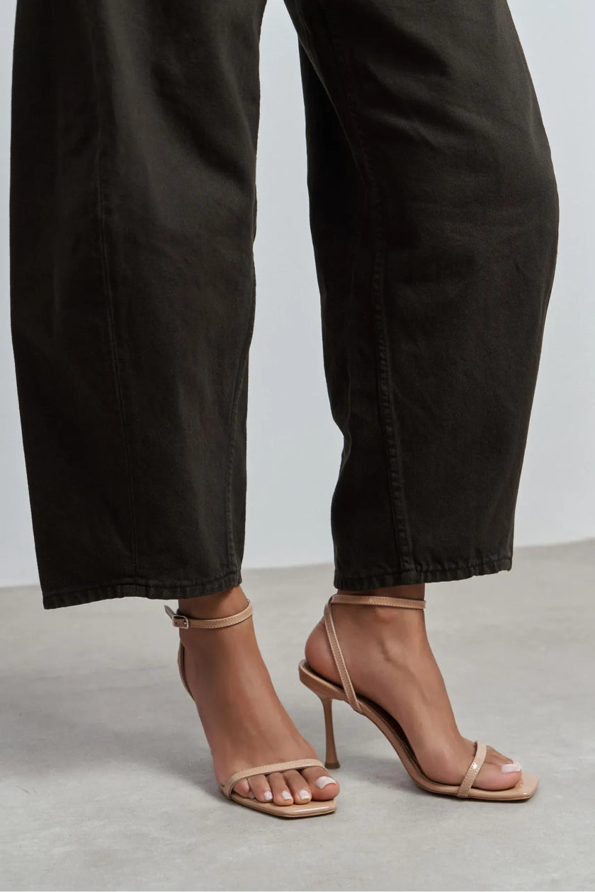 TAKI NUDE PATENT ANKLE STRAP DETAIL WOMEN’S HIGH HEELS