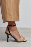 VESPER BLACK PATENT TRANSPARENT FRONT HIGH HEEL WOMEN’S SHOES