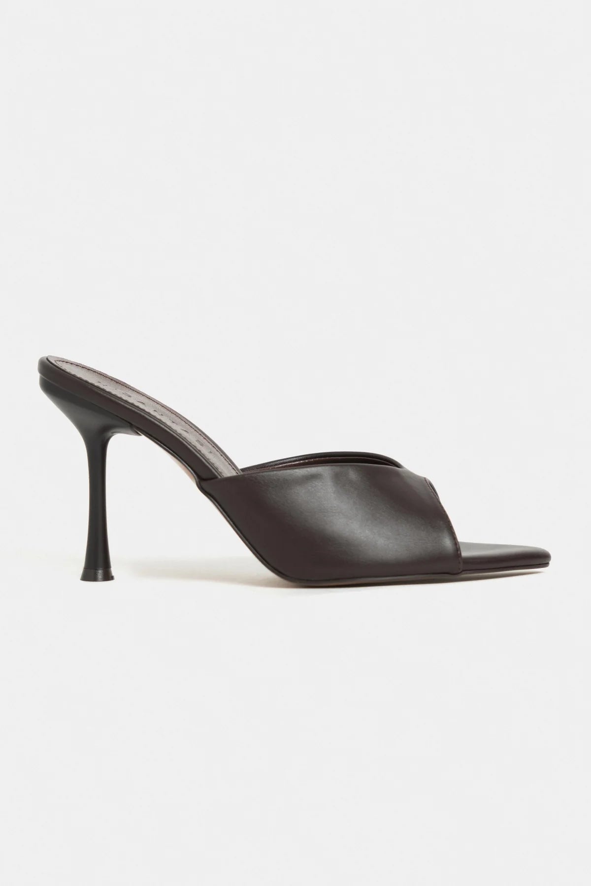 RODI Brown Matte Pointed-Toe Women's Heeled Slippers