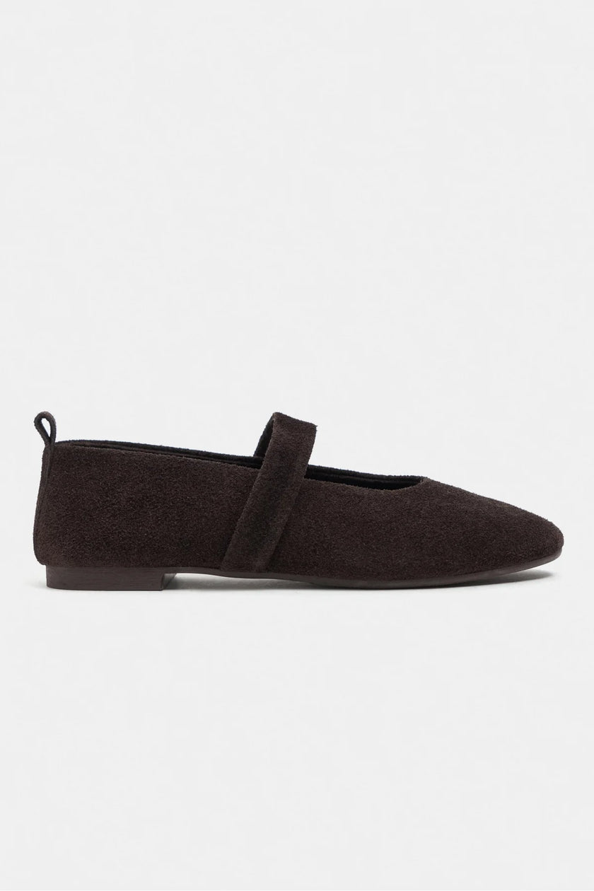 Tectum – Bitter Brown Suede Genuine Leather Ballet Flats