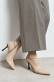 PALMA Nude Matte Stretch Pointed-Toe Ankle Boots – 8 cm Stiletto Heel