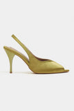 ROXY Light Green Satin Ankle Strap Open Toe Women’s Heels