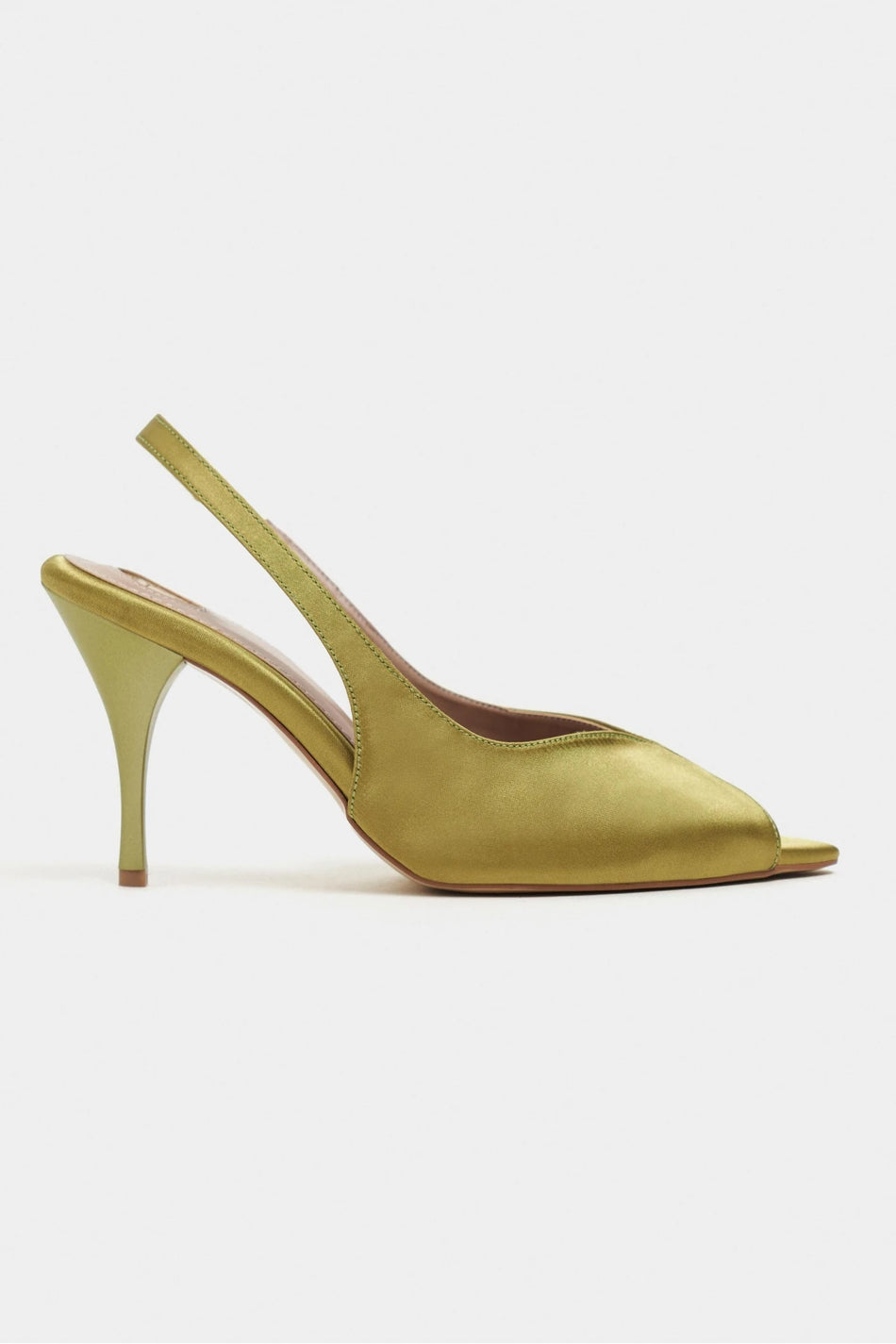 ROXY Light Green Satin Ankle Strap Open Toe Women’s Heels