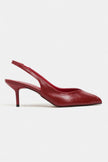 ADEN Red Rustic Pattern Open Toe Pointed Women’s Heels