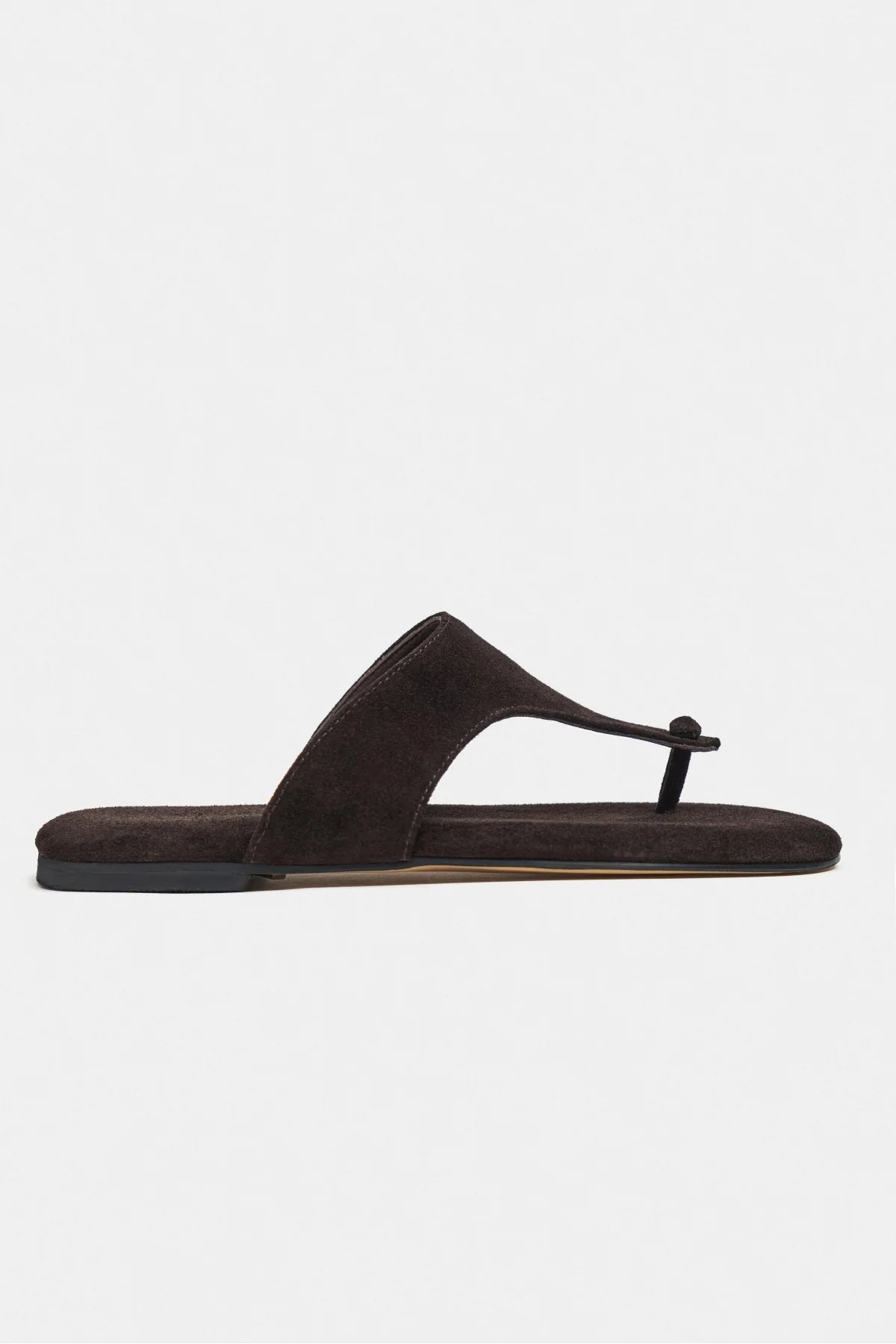 ALMIRA BROWN SUEDE LEATHER WOMEN’S FLAT TOE-POST SLIPPERS