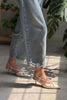 Sebastian Beige Patterned Matte Ankle Elastic Detail Women's High Heel Shoes