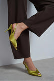 ROXY Light Green Satin Ankle Strap Open Toe Women’s Heels