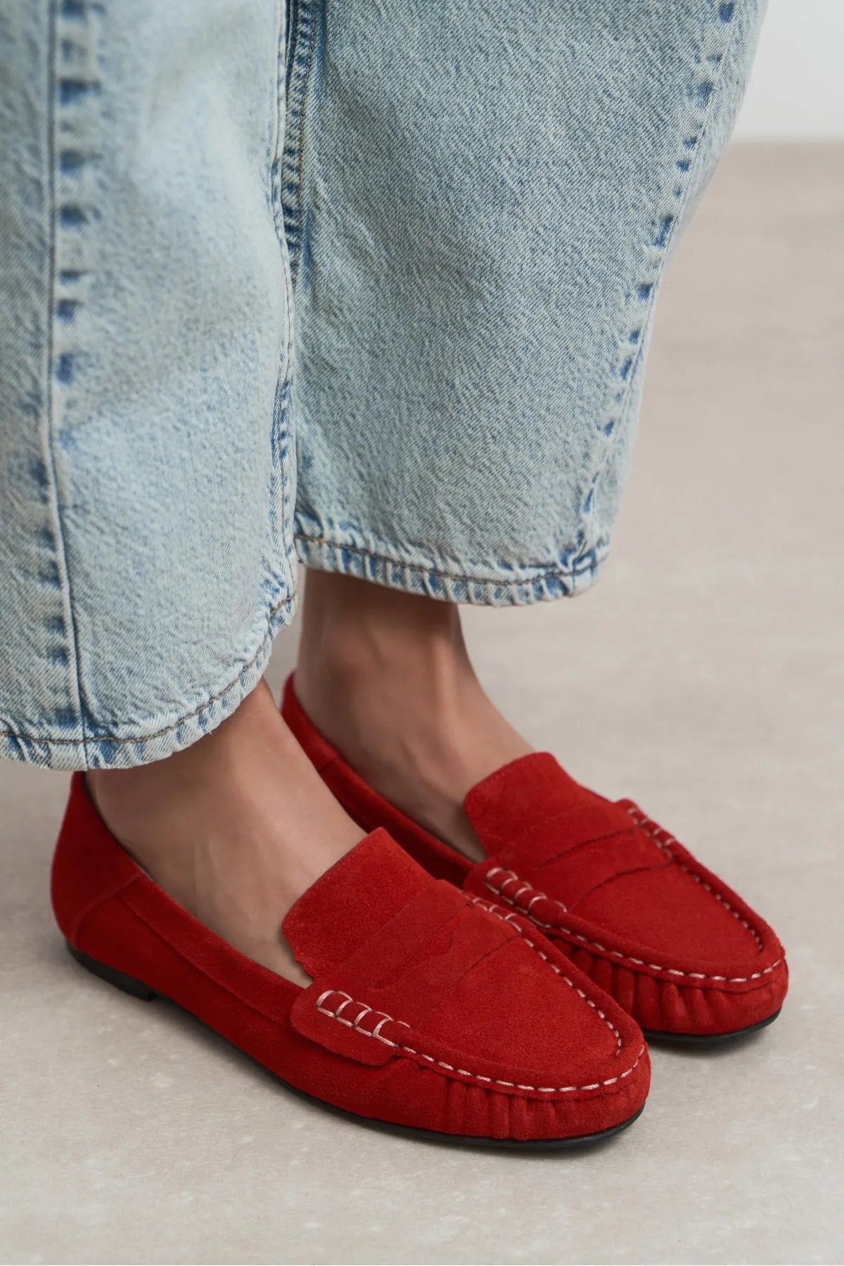 MISTY Red Suede Genuine Leather Women’s Loafer | FOOTWEAR | Loafers | Lebbse MISTY Red Suede Genuine Leather Women’s Loafer | FOOTWEAR | Loafers | Lebbse