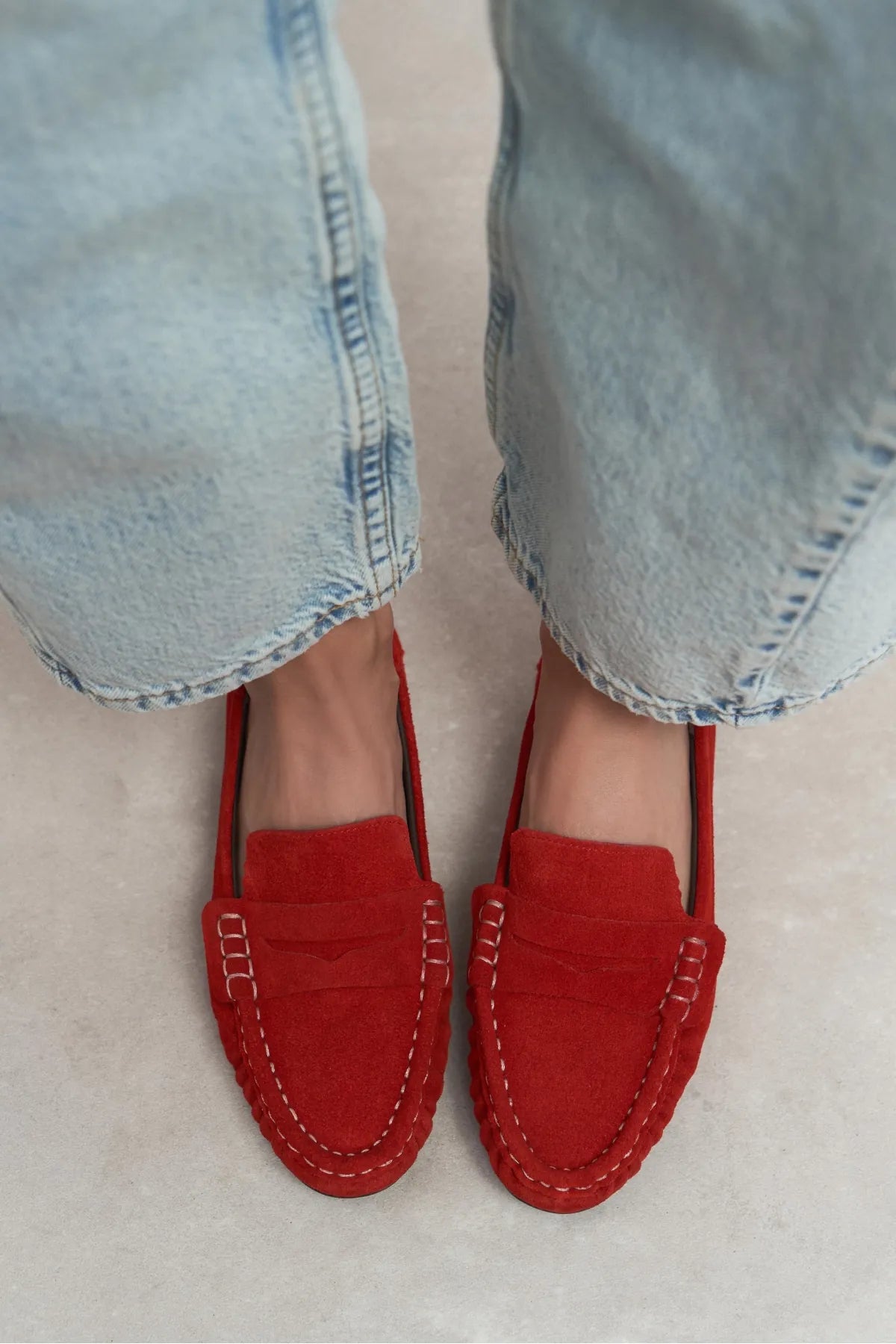 MISTY Red Suede Genuine Leather Women’s Loafer | FOOTWEAR | Loafers | Lebbse MISTY Red Suede Genuine Leather Women’s Loafer | FOOTWEAR | Loafers | Lebbse