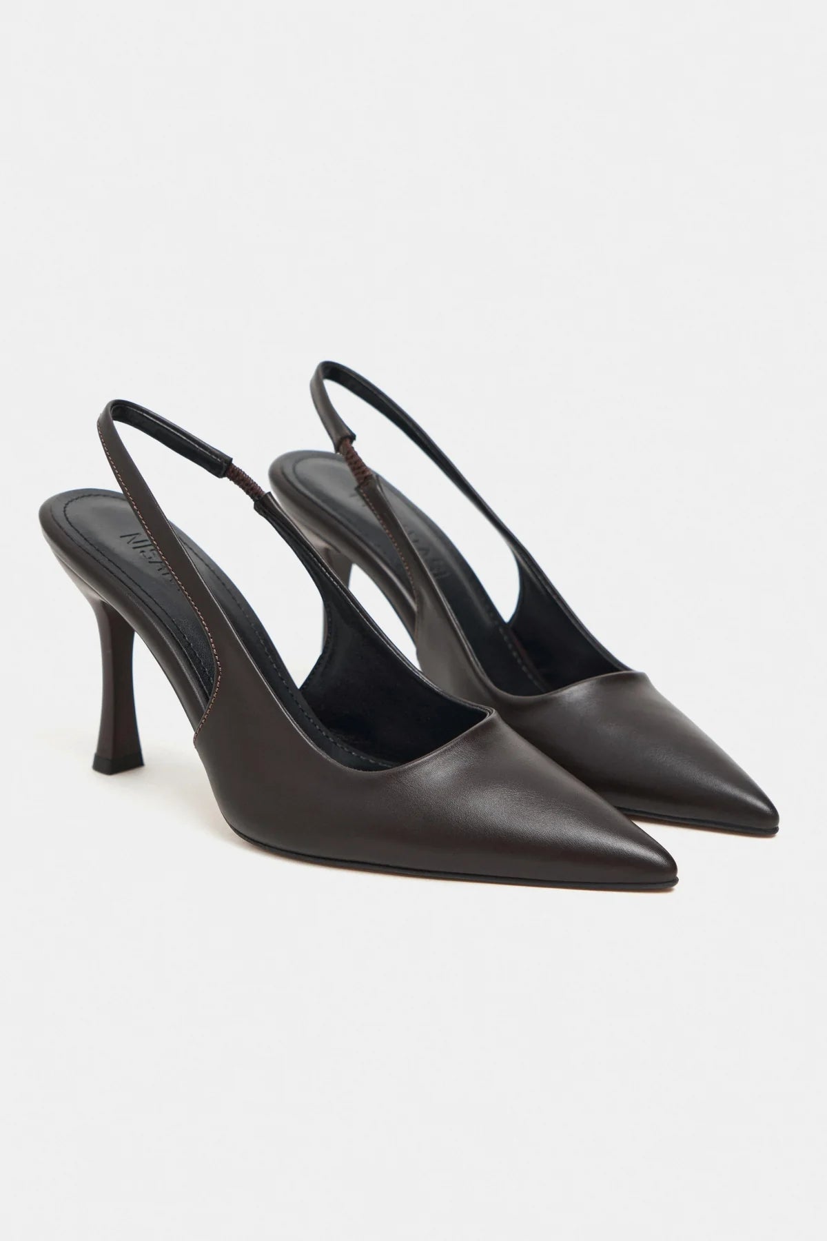 ELARA Coffee Matte Slingback V-Vamp Pointed Toe Women’s Heels | FOOTWEAR | Heels | Lebbse ELARA Coffee Matte Slingback V-Vamp Pointed Toe Women’s Heels | FOOTWEAR | Heels | Lebbse