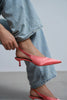 WILSON Salmon Satin Neoprene Slingback Women’s Heels