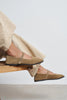 Jade Rome Beige Suede Genuine Leather Double-Buckle Flat Women's Ballet Flats